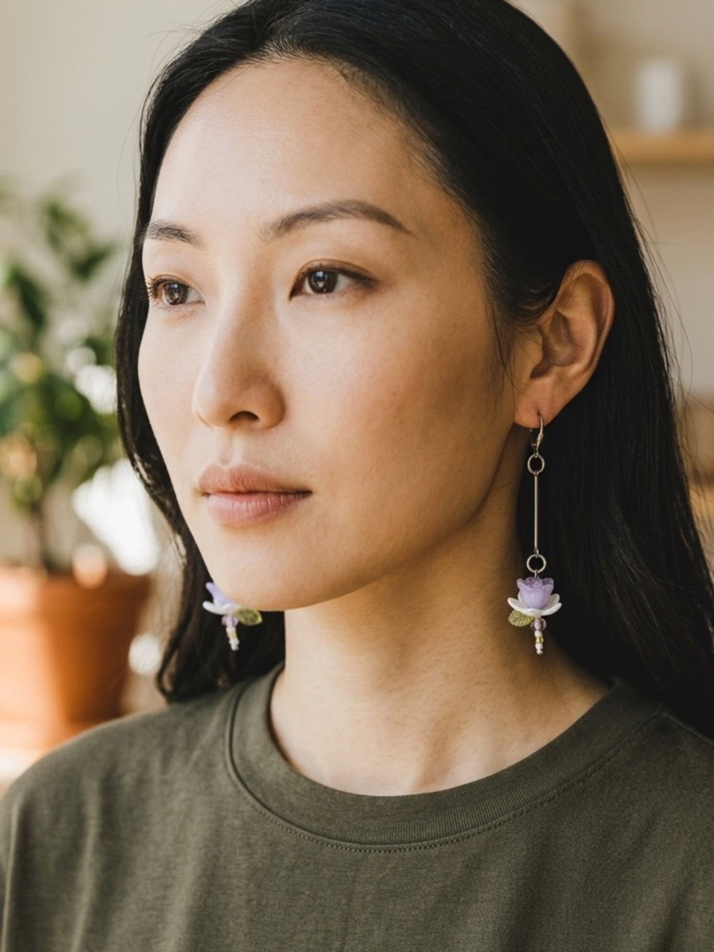 🆕 3D Flower Dangle Earrings-Acrylic and Stainless Steel